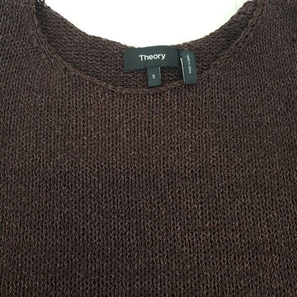 Theory Brown Knit Merletto Shell Sleeveless Sweater Top - Picture 12 of 14